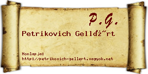 Petrikovich Gellért névjegykártya